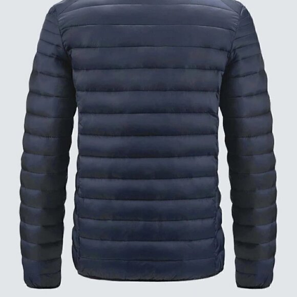 Navy Blue Mens Puffer Coat - Picture 4 of 6
